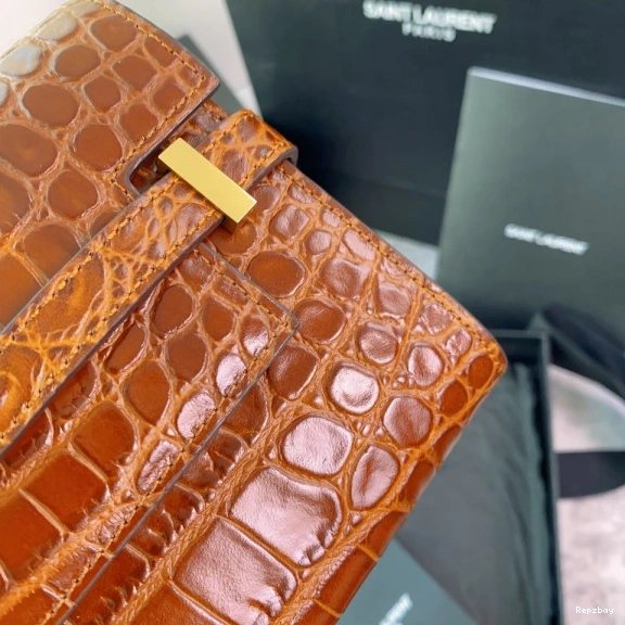 Rep ladies REP CROCODILE-EMBOSSED LEATHER MANHATTAN CLUTCH IN YSL 0731
